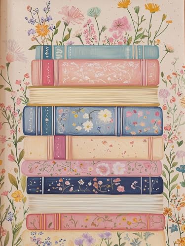 ijbnhd Books Diamond Art Kit for Adults Diamond Painting Kit 12x16inch | Books Diamond Painting Kit for Adults Beginners Full Drill Round Gem Art Painting for Crafts Home Wall Decor Gift - color: Books, size: 12x16in(30x40cm)