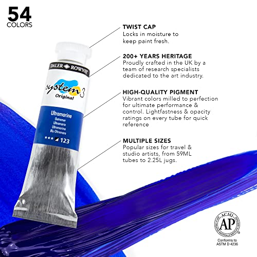 Daler Rowney System3 10-Tube Acrylic Paint Set for Adults - Acrylic Painting Supplies for Artists and Students - Acrylic Paints for Murals Canvas and More - Art Paints for Any Skill Set - style: 10 Pack, Medium Body