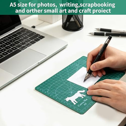 Self Healing Cutting Mat, A5 Rotary Cutting Sewing Mat for Crafts, Double Sided 5-Ply Craft Cutting Board for DIY Art Work Cutting, Hobby, Stencil, Scrapbooking (6"x8")