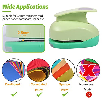 UCEC Paper Punch, 3 Inch XL Size Circle Punch Large Hole Puncher Paper Circles Craft Puncher Handmade Paper Punches for Crafting Scrapbooking Cards Arts Fun Projects Back to School Supplies - color: Circle, size: 3 Inch