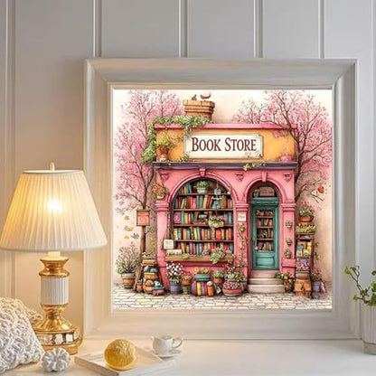 Bookstore Diamond Art Kits for Adults Round Diamond Painting 14x14 Inch - color: DD138