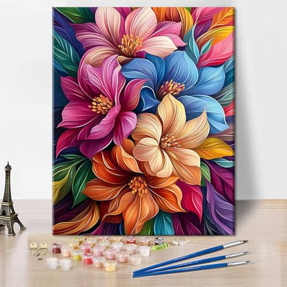 TUMOVO Flowers Paint by Numbers Kit for Adults - color: Flowers