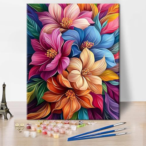 TUMOVO Flowers Paint by Numbers Kit for Adults - color: Flowers