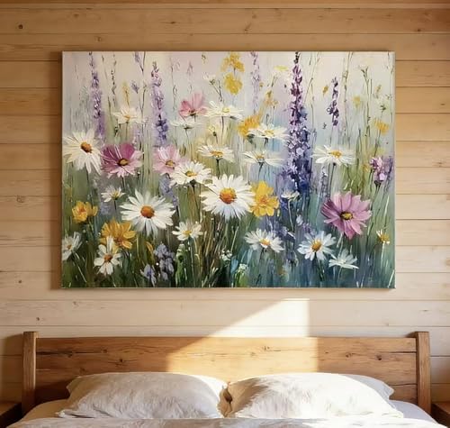OJTOYART Paint by Numbers Kits for Adults, Flower Field Paint By Number KitsFor Beginner on Canvas, DIY Acrylic Watercolor Oil Colorful Paintingby Number for Home Decoration 16 x 20 Inch - color: MT6297