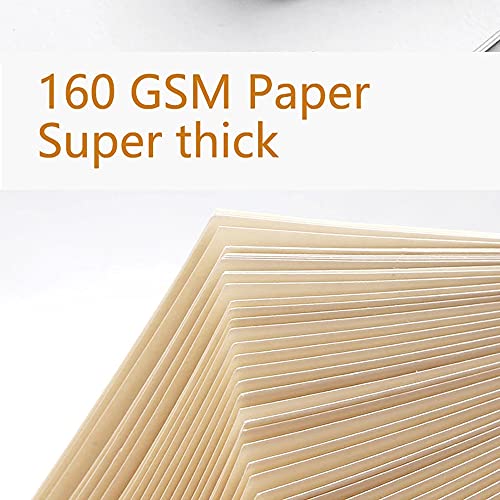Retro Spiral Sketchbook Linen Hardcover 120 Pages 160GSM Thick Refillable Loose Leaf Notebook for Art Drawing Stationery School Supplies (Large) - size: Large