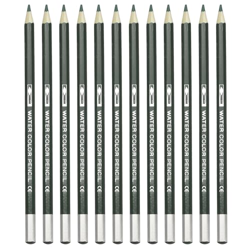 PATIKIL Watercolor Pencil, 12Pcs Water Soluble Pencils for Blending, Coloring, Sketch Drawing, Painting, Dark Green - color: Dark Green