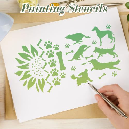 Pet Stencils for Crafts Reusable 25Pcs Stencils(5.9X5.9 Inch) - color: Pet