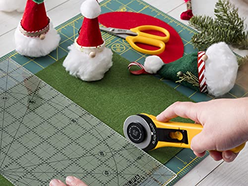 OLFA Rotary Cutter RTY-2/G | 45mm Classic Straight Rotary Cutter, Integrated grooves, Easy-slide blade cover, Right & Left Hand - Quilters and Crafters