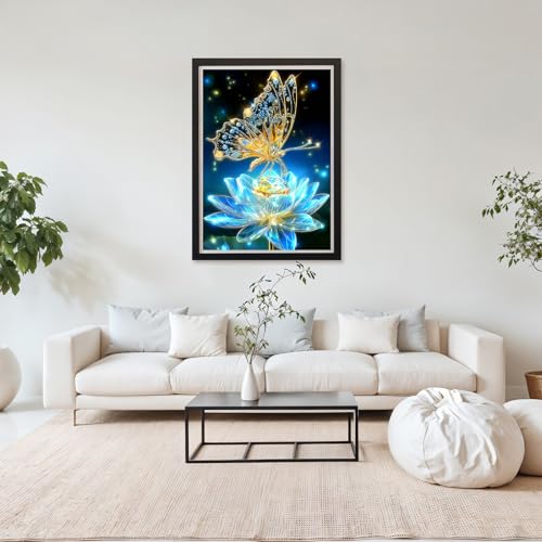 MAXBYE Diamond Art Kits for Adults, Butterfly Bedazzling Dot Painting for Adults，5D Full Drill Gem Art Painting Kit, Easy DIY Craft for Stress Relief 12x16in - color: ZD055