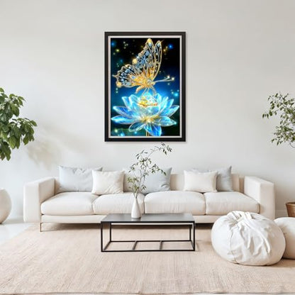 MAXBYE Diamond Art Kits for Adults, Butterfly Bedazzling Dot Painting for Adults，5D Full Drill Gem Art Painting Kit, Easy DIY Craft for Stress Relief 12x16in - color: ZD055