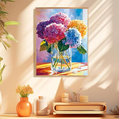 Paint by Numbers Kit for Adults, Adult Paint by Number Kits 16x20 Inch - color: Hydrangea
