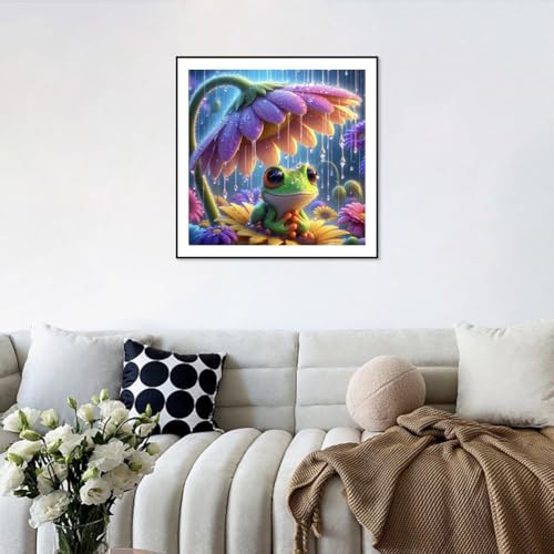 Aicomeon Diamond Art Kits for Adults Frog Diamond Painting Kits | 12x12 Inch Easy DIY for Beginners, Full Drill Round Dot Gem Art Mosaic Stress Relief Craft, Home Wall Decor Gifts - color: Frog