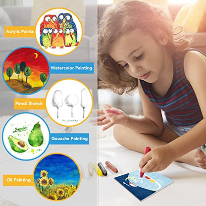 ESRICH Mini Canvases for Painting,4x4In Canvas in Bulk 24Pack, 2/5In Profile Small Square Canvas, Blank Canvases are Great for School Projects and Kids Birthday Parties, Home Decor Project. - size: 4x4in-24 Packs