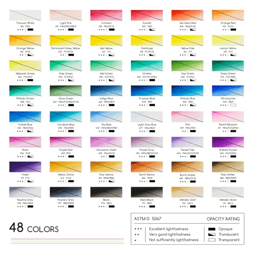 MEEDEN Watercolor Paint Tubes Set: 48 x 12ml (0.4 oz) Colors Painting Set | Non Toxic Water Color Paint Art Supplies for Adults Beginners Students - color: 48 Colors