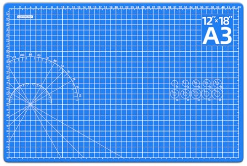 DIYSELF 12in×18in Cutting Mat, A3 Self Healing Craft Mat for Sewing - color: Blue, size: 18"L x 12"W