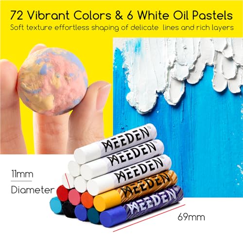 MEEDEN Soft Oil Pastels Set: 102Pcs Oil Pastel Kit with All-in-One Art Tool | Oil Pastel Crayons with 72 Colors & 6 White Pastel, Oil Paper, Palette Knife, Masking Tape, Art Supplies for Artists Adults