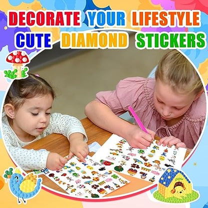 Labeol Diamond Art Kits for Kids Boys and Girls Ages 6-8-10-12 Easy to DIY Creative Diamond Art Sticker Craft by Numbers Kits for Kids and Adult Beginners (Farm) - style: Farm