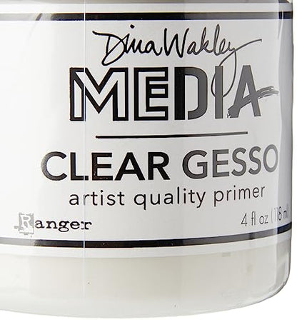 Ranger MDM46424 Dina Wakley Media Gesso 4oz Jar-Clear, Clear
