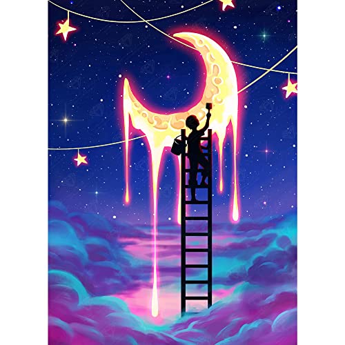 DIAMOND ART CLUB Paint the Moon Diamond Art Kits for Adults | Premium Diamond Painting Kit, Fun DIY Crafts for Adults, Square Diamond Art Canvas, 13" x 18" (33 x 46 cm) - color: Paint the Moon