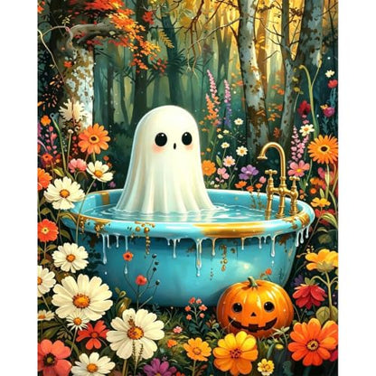 bleihum Halloween Paint by Numbers Kit for Adults Ghost 16x20inch - color: MT23068-US