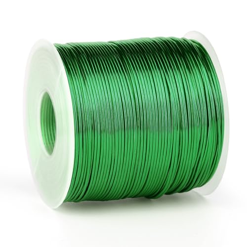 328FT 18 Gauge Bendable Green Aluminum Craft Wire for Jewelry Making Craft | 1mm Thick Soft Metal Sculpting Aluminum Armature Wire Roll Bulk for Beading DIY Craft - color: Green, size: 18 Gauge