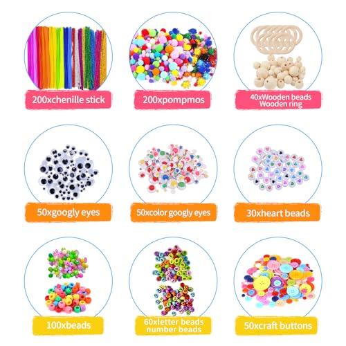 Itopstar 3000+ Kids Arts and Crafts Supplies for Kids Ultimate Crafting Supply Set in Portable 3 Layered Plastic Art Box Hobby Craft Set for Creative Projects (Ages 8+) - color: Green 3000pcs