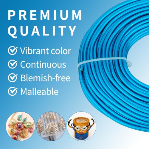 9 Gauge Aluminum Craft Wire, 52.5FT Bendable Armature Wire for Sculpting, Jewelry Making, DIY Crafting, Doll Making, Modelling, Bonsai Training(Aqua Blue) - color: Aqua Blue