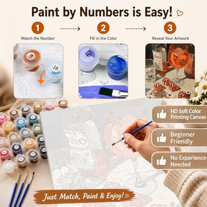 AUKELHJ Paint by Numbers Kit for Adults Beginner, Card Table, 16X20 Inch - color: 15-Card Table