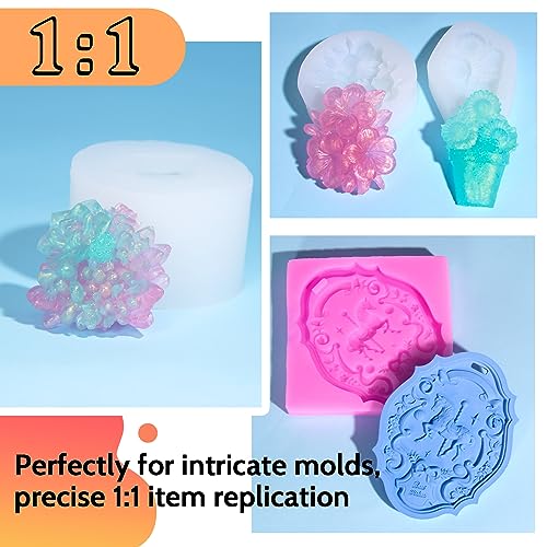 JDiction Silicone Mold Making Kit, 5lb(80oz) Super Elastic Liquid Silicone for Molds Making, Fast Cure Soft Mold Making Silicone Rubber for Casting Resin Molds/Silicone Molds/Candle/Soap Molds - size: 80oz