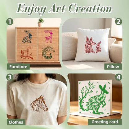 Animal Flower Stencils for Crafts Reusable 24Pcs Stencils(7.8X7.8 inch) - color: Animal 8