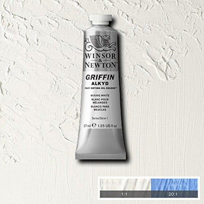 Winsor & Newton Griffin Alkyd Fast Drying Oil Paint, Mixing White | Fast-Drying Oil Paint, Ideal for Thick Impasto Techniques & Underpainting, Slightly More Fluid than Traditional Oils - color: Mixing White, style: 1.25-oz Tube