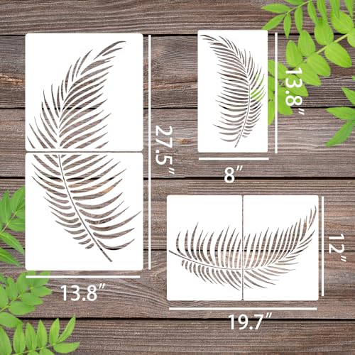 Palm Leaf Stencil Leaf Stencils for Painting on Walls | Large Tropical Leaves Stencils for Crafts Furniture Wood Fabrics - style: Palm