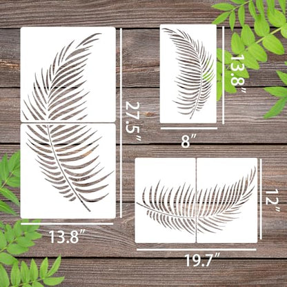 Palm Leaf Stencil Leaf Stencils for Painting on Walls | Large Tropical Leaves Stencils for Crafts Furniture Wood Fabrics - style: Palm