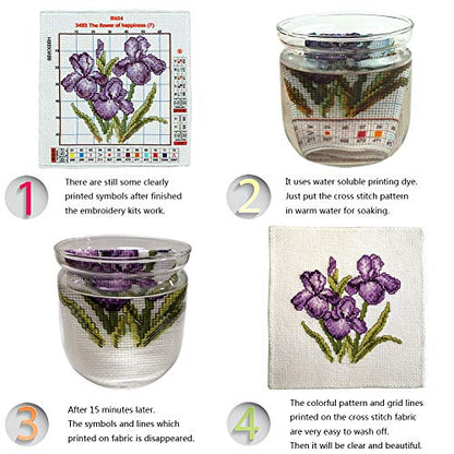 Printed Cross Stitch Kits 11CT 15X15inch DIY Embroidery Starter Kits Easy Patterns Embroidery for Girls Crafts DMC Stamped Cross-Stitch Supplies Needlework Elephant and Owls - color: Stamped 11.5×11.5 inch