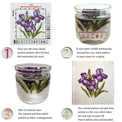 ITSTITCH Cross Stitch Kits Stamped for Adults 11CT 17X17 inch DIY Embroidery Starter Kits Easy Patterns Embroidery for Girls Crafts DMC Needlework Kits Preprinted Rainbow Dog Pattern - color: Stamped 13.6×13.6 inch