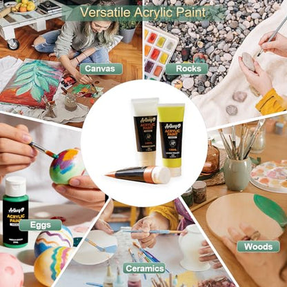 Artkey Acrylic Paint - Titanium White (250 ml/8.45 oz) Tubes, Rich & Vibrant Pigments, Professional Artists Acrylic Paints - Art Supplies for Canvas Wood Rock Clay Fabric Ceramics Art Crafts Painting - color: Titanium White, size: 8.45 Fl Oz (Pack of 1)