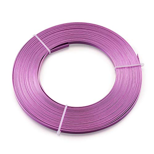 Fashewelry 32.8Ft 5mm Aluminum Flat Wire Solid Bendable Metal Craft Wire Strip for Bezel Sculpting Armature Jewelry Making Gem Metal Wrap, MediumOrchid - color: Flat-5mm-Medium Orchid