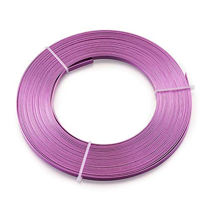 Fashewelry 32.8Ft 5mm Aluminum Flat Wire Solid Bendable Metal Craft Wire Strip for Bezel Sculpting Armature Jewelry Making Gem Metal Wrap, MediumOrchid - color: Flat-5mm-Medium Orchid