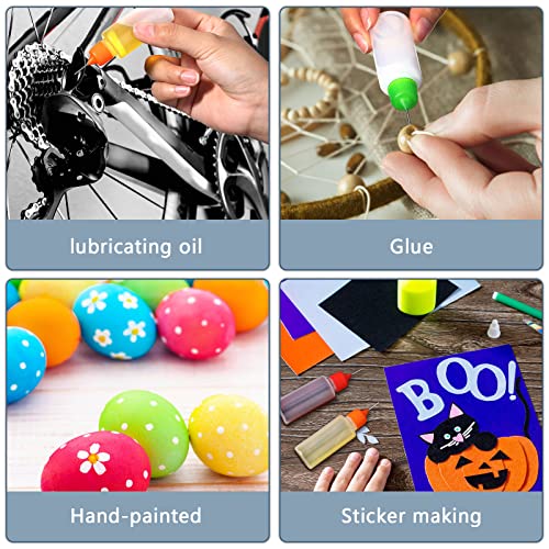 Baderke 12 Pcs Precision Tip Applicator Bottles 20 ml Needle Fine Tip Squeeze Glue Applicator Bottle with 5 Pcs Mini Funnel 15 Pcs Pin for Alcohol Ink DIY Quilling Craft Acrylic Painting