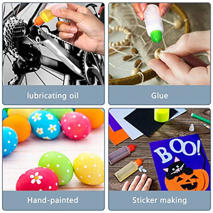 Baderke 12 Pcs Precision Tip Applicator Bottles 20 ml Needle Fine Tip Squeeze Glue Applicator Bottle with 5 Pcs Mini Funnel 15 Pcs Pin for Alcohol Ink DIY Quilling Craft Acrylic Painting