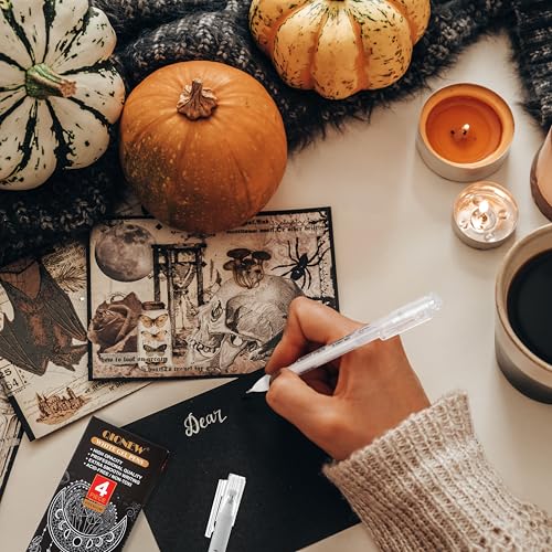 Qionew 0.6mm Fine Point White Gel Pens, 4 Pcs White Gel Pen Set for Artists | White Pens for Artists Drawing, Adult Coloring Books, Opaque White Ink for Black Paper,Sketching, Bullet Journaling - size: 1 Count (Pack of 4), style: White