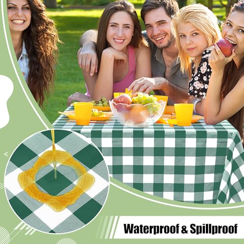 misaya 4 Packs 54 x 78 Inch Buffalo Disposable Table Cloth, Waterproof Plastic Tablecloth, Rectangle Hunter Green and White Checkered Table Covers for Picnic, Birthday, Party, Back to School - color: Hunter Green and White, size: 54" X 78"