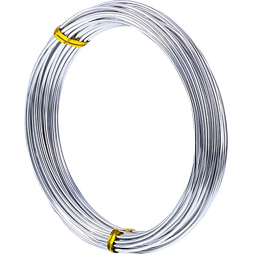 1 Roll Tecunite Aluminum Wire Craft Wire, 10 M X 1.5 mm, Silver | TecUnite Aluminum Craft Wire for Sculpting,10 M X 1.5 Mm,Silver,1 Roll - color: Silver, size: 10000 mm x 1.5 mm