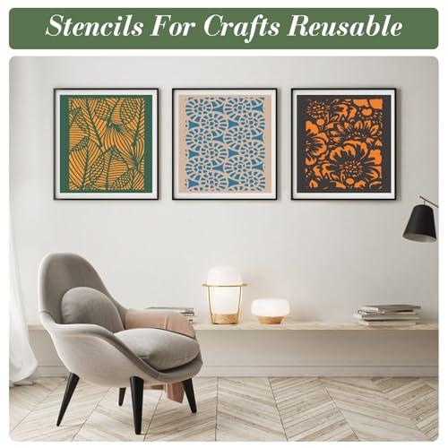 Geometric Texture Stencils for Crafts Reusable 16Pcs Stencils(11X7 Inch) - color: Texture 2