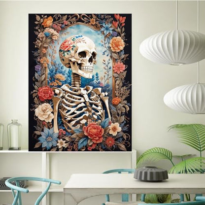 Diamond Art Kits for Adults Skull Flower Diamond Painting Kit 12x16in - color: Skull-C-Round Drill, size: 11.8x15.7in(30x40cm)