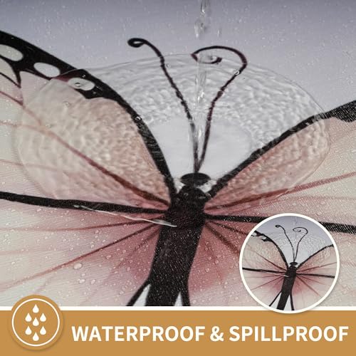 Rectangle Table Cloth,100% Waterproof Tablecloth Oil Proof Spill Proof Vinyl Table Cloth, Wipe Clean Plastic Table Cover for Dining, Camping, Indoor and Outdoor, 52"x120", Butterfly Bloom - color: Butterfly Bloom, size: 54" x 120" (Rectangular)