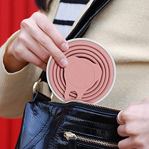 ME.FAN Silicone Collapsible Travel Cup - Silicone Folding Camping Cup with Lids - Expandable Drinking Cup Set - Portable, Graduated [9.22oz] - color: 4 Pack-Deep Gery-Dusty Rose-Teal Blue-Navy Blue