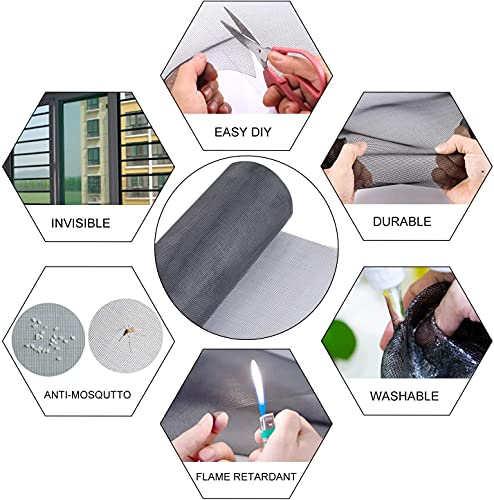 Fiberglass Window Screen Roll 96" x 100' Continuous Roll UV Protection Install and Repair Door and Window Screen(96" x 100', Black) - color: Black, size: 96" x 100'