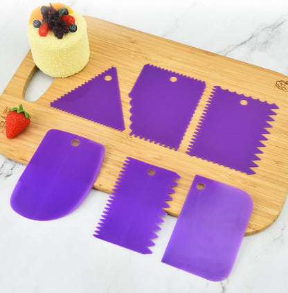 LRONG 6PCS Pottery Tools Plastic Clay Scraper Set Scraping Handle Carved Soft Clay Sculpture Knife Industrial Clay Scraper Sculpture Tool (Purple) - color: Purple