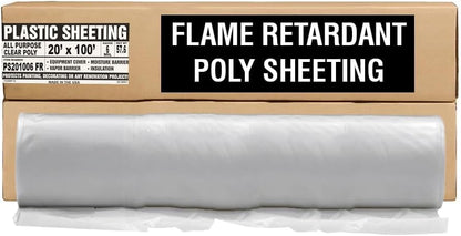 Aluf Plastics 6 MIL Thick Extra Strong Heavy Duty Fire Retardant Clear All Purpose Vapor and Moisture Barrier Sheet Tarp/Drop Cloth - 20' x 100' for Painting & Furniture (1 Pallet of 25 Rolls) - color: Clear, style: 20ft x 100ft Flame Retardent Sheeting,